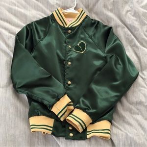 Tuesday Bassen Emerald Green Satin “Mixed Emotions” Jacket
